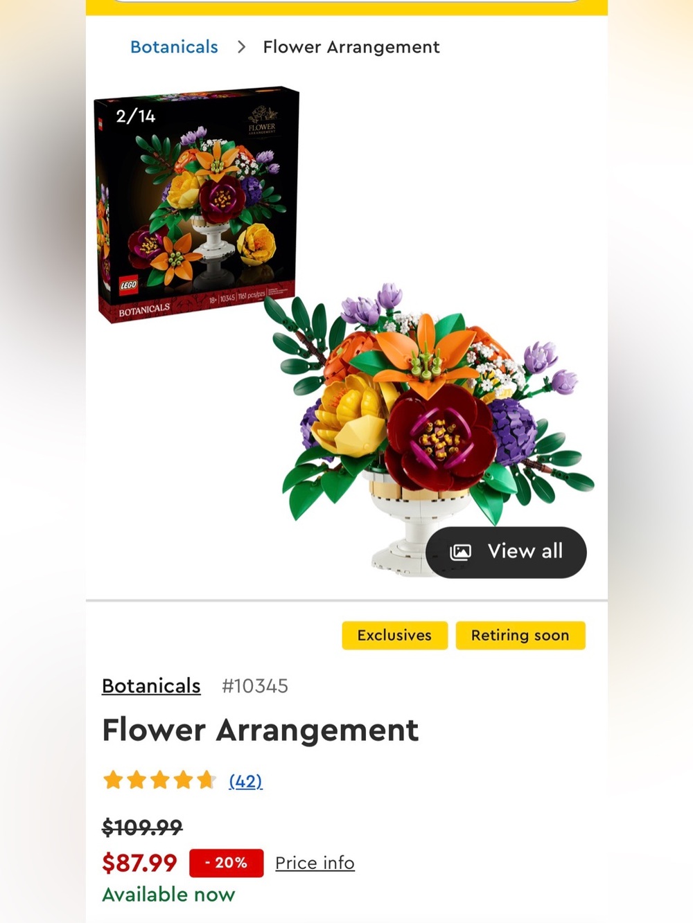 Lego Flower Arrangement - Unboxed/Built